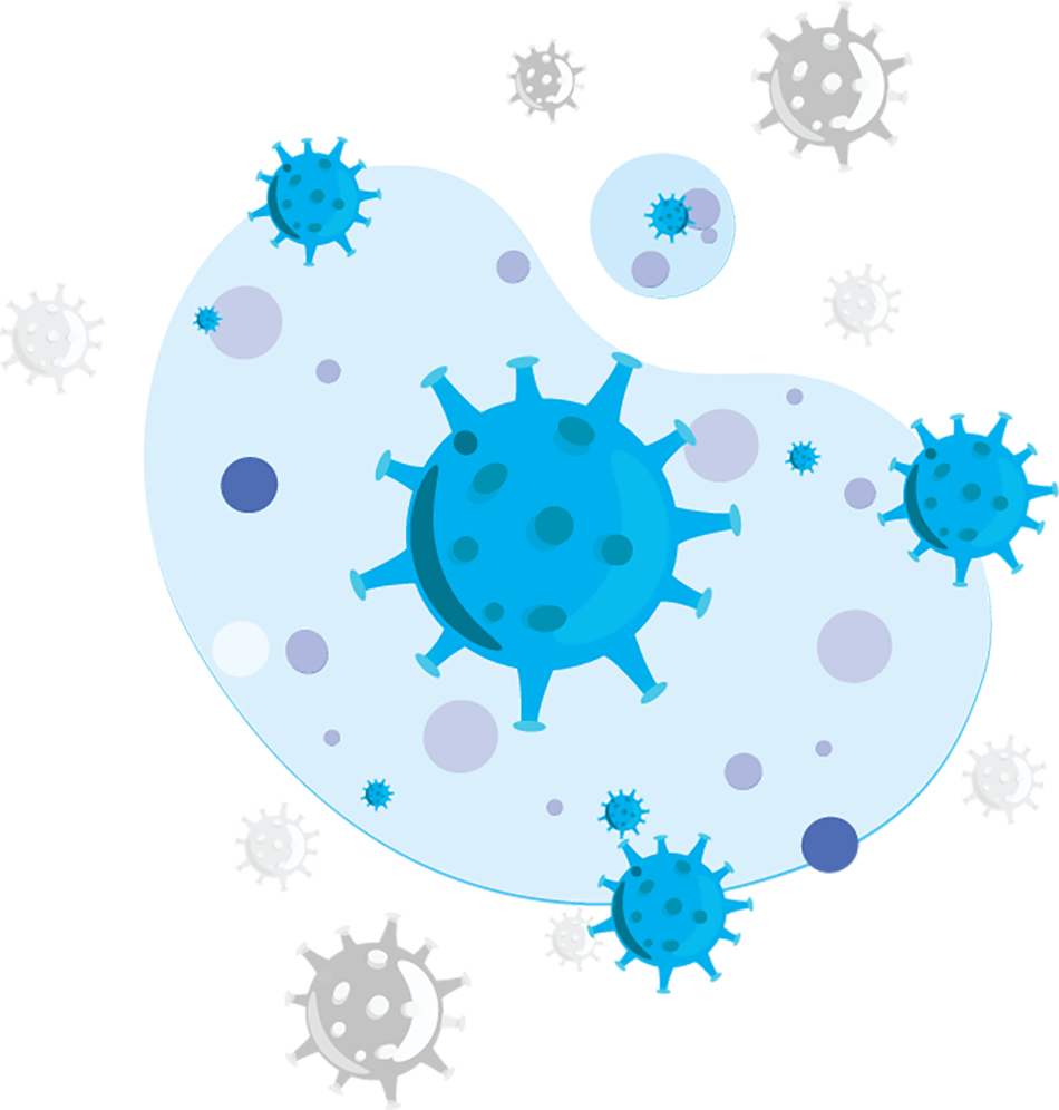 depiction of virus cells