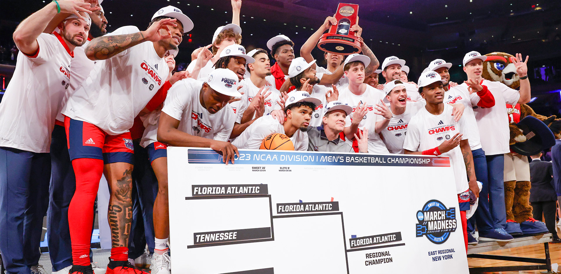 FAU Mens Basketball celebrated advancing to the Final Four