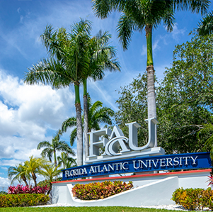 FAU Sign in front of campus