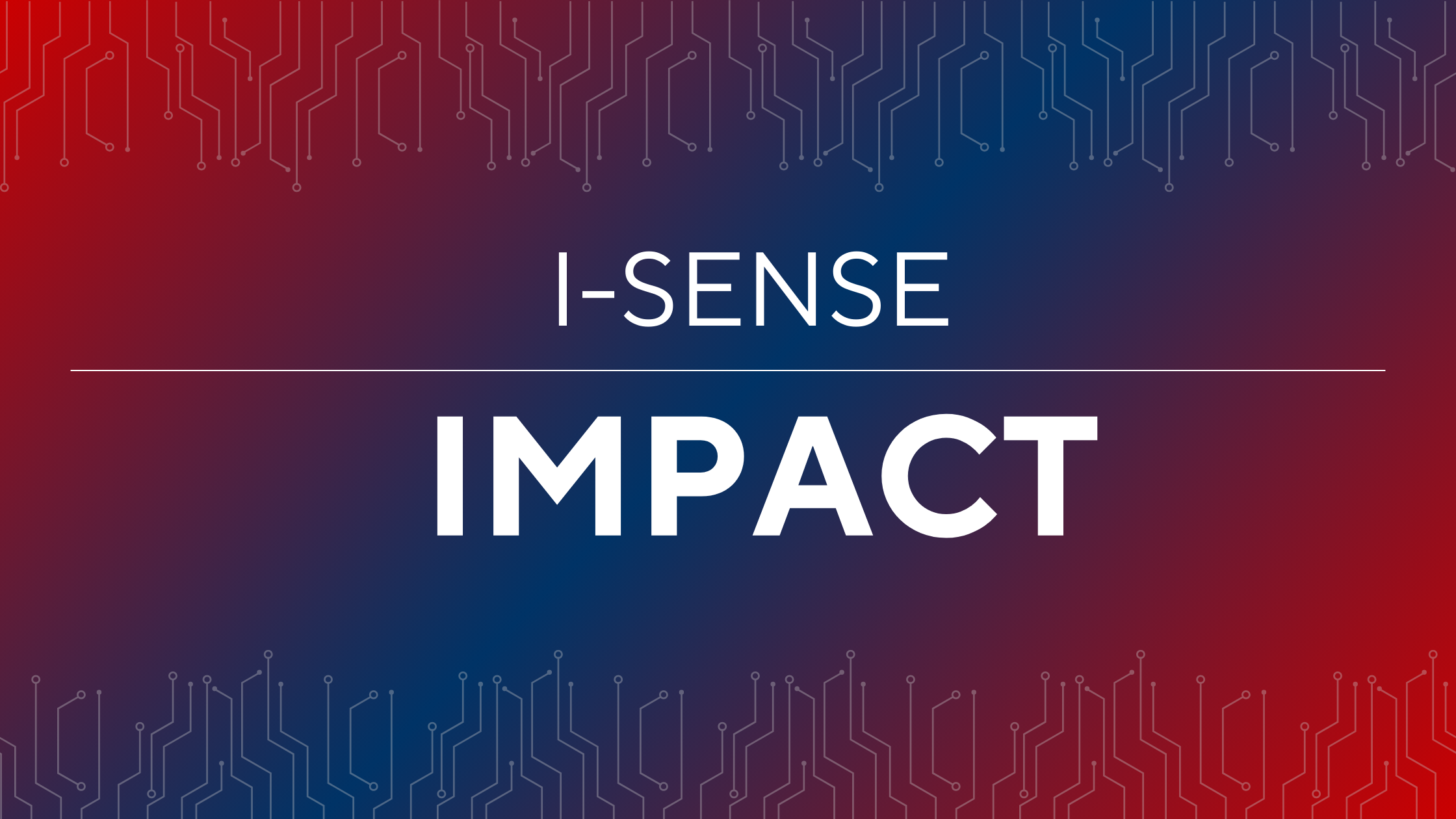 gradient background with the words I-SENSE Impact
