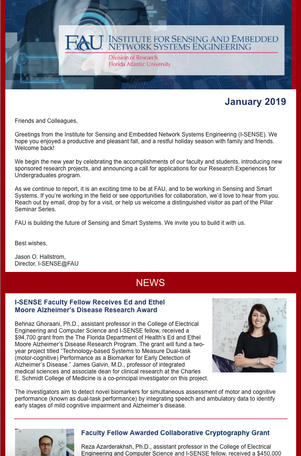 I-SENSE Newsletter January 2019