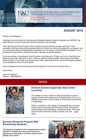 I-SENSE Newsletter August 2018