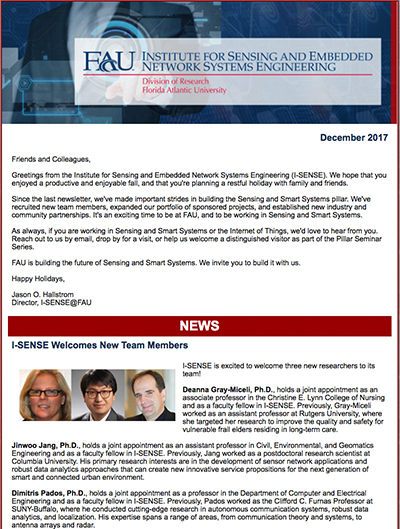 I-SENSE Newsletter December 2017