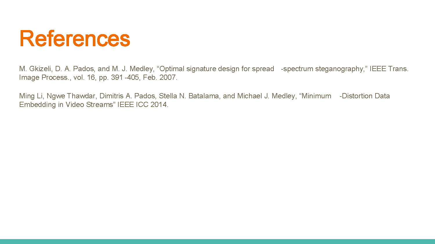 Slide 6: References and bibliography for the research project