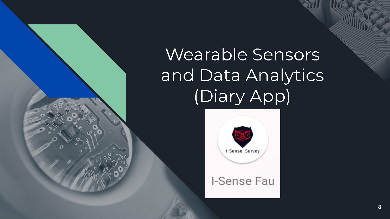 Slide 8: Introduction to the companion diary application for patient data collection