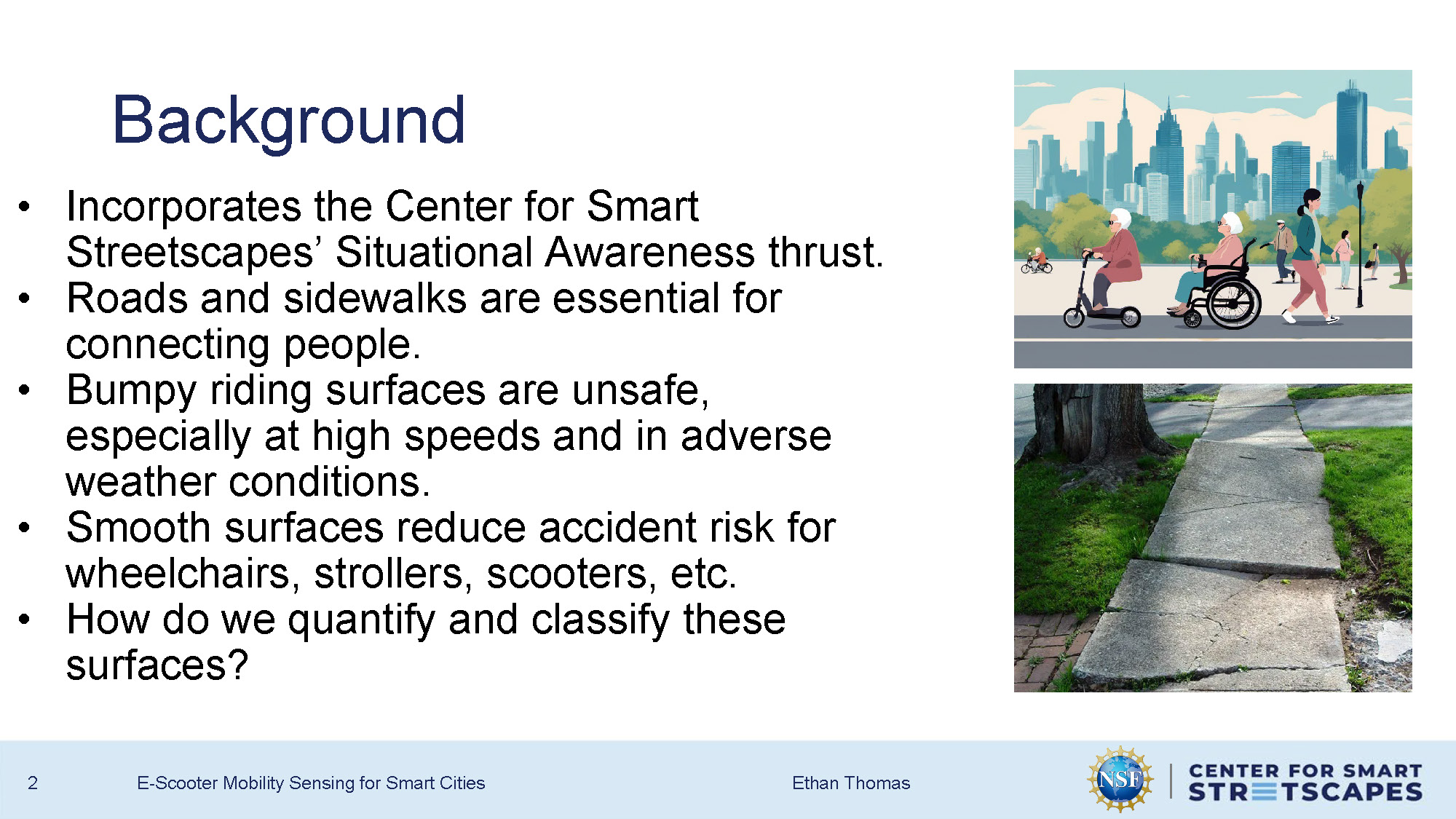 Slide 2: Background information about road surface conditions and their impact on safety