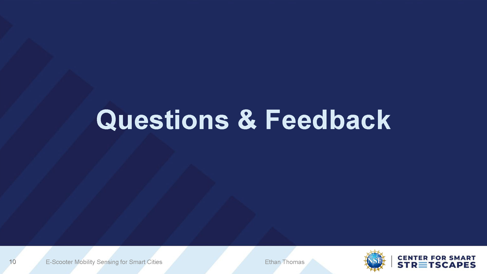 Slide 10: Questions and feedback session invitation