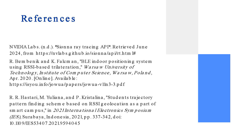 Slide 14: Acknowledgment and References listing contributors and academic sources