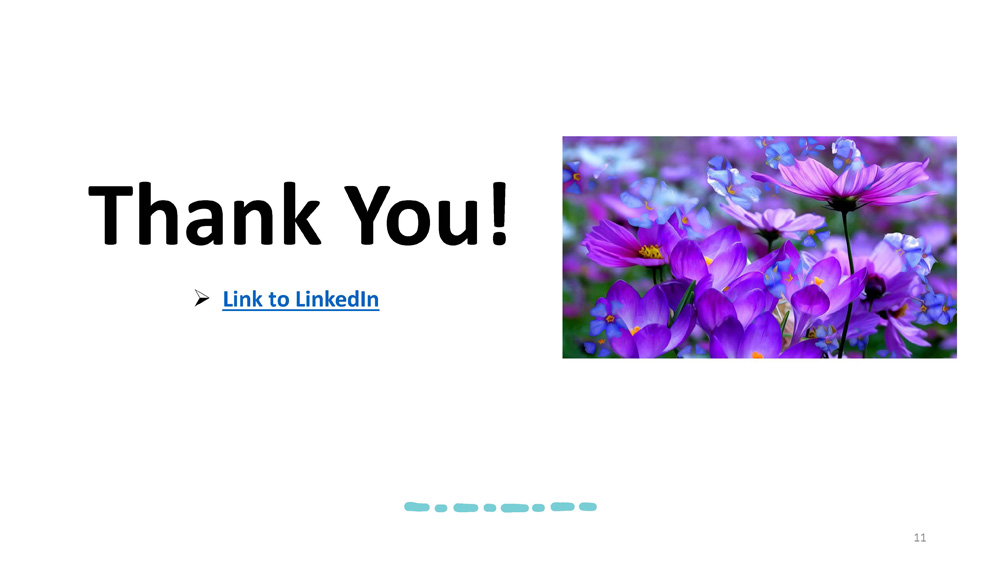 Slide 11: Thank you slide with LinkedIn link