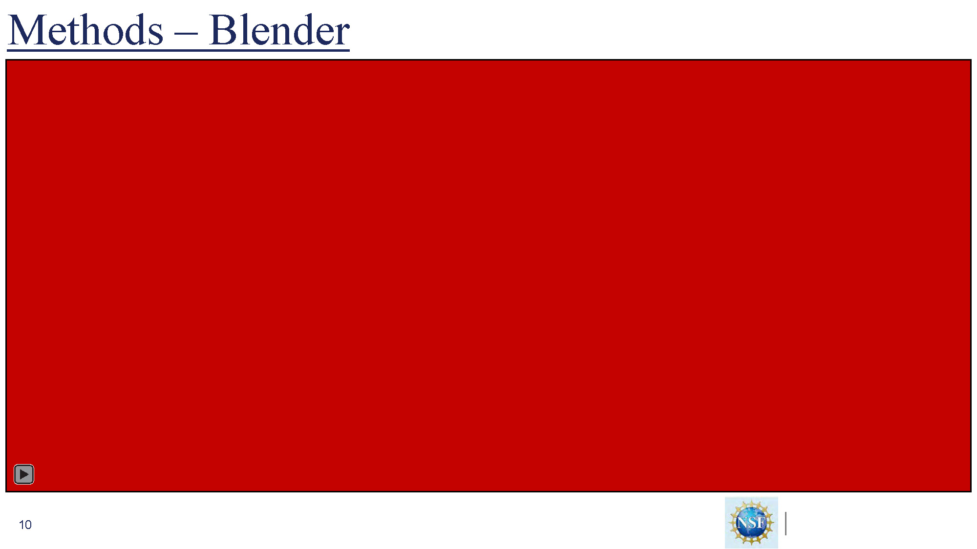 Slide 10: Methods - Blender showing final rendered models and comparison views