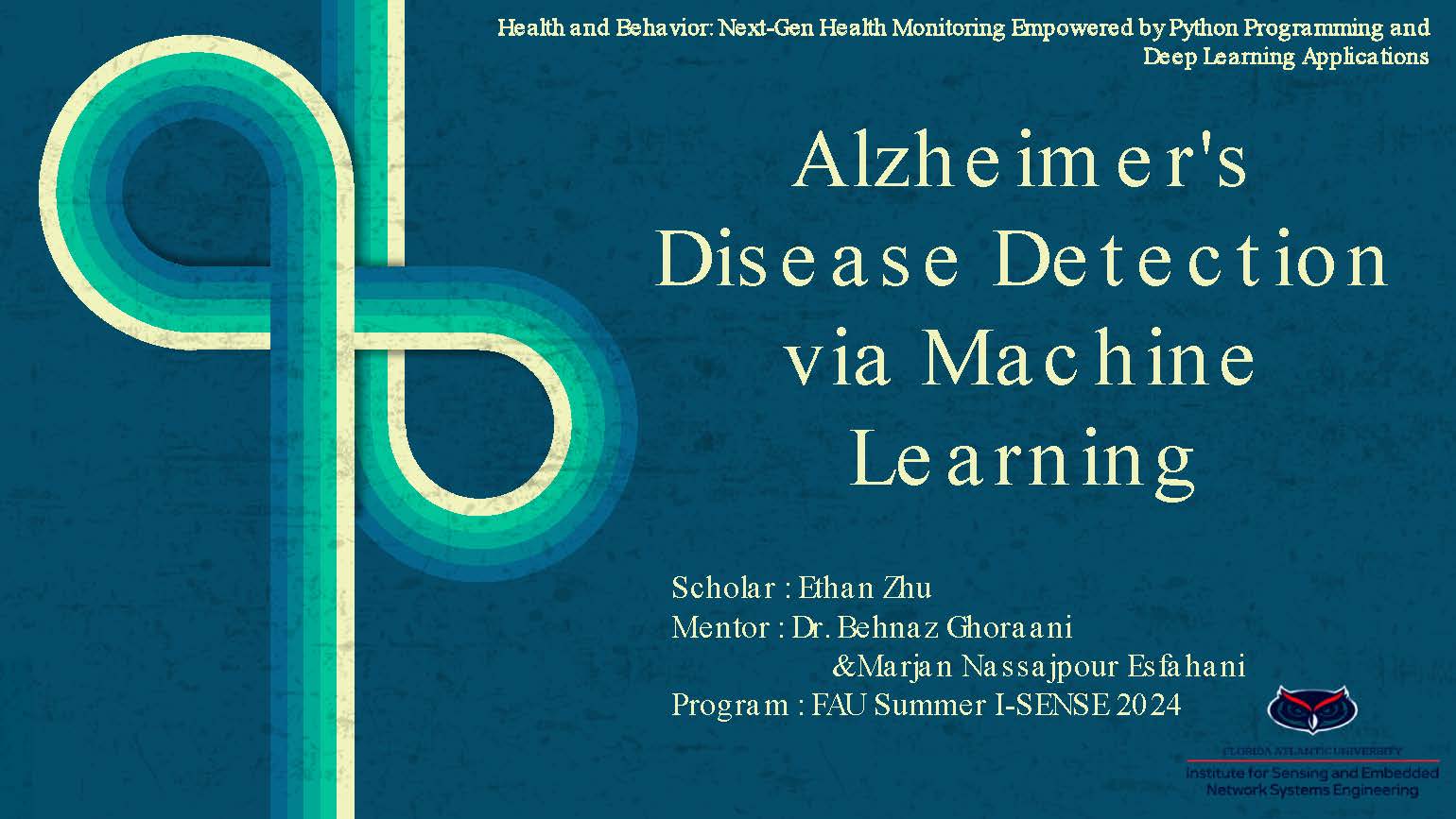 Slide 1: Title slide for Alzheimer's Disease Detection via Machine Learning presentation
