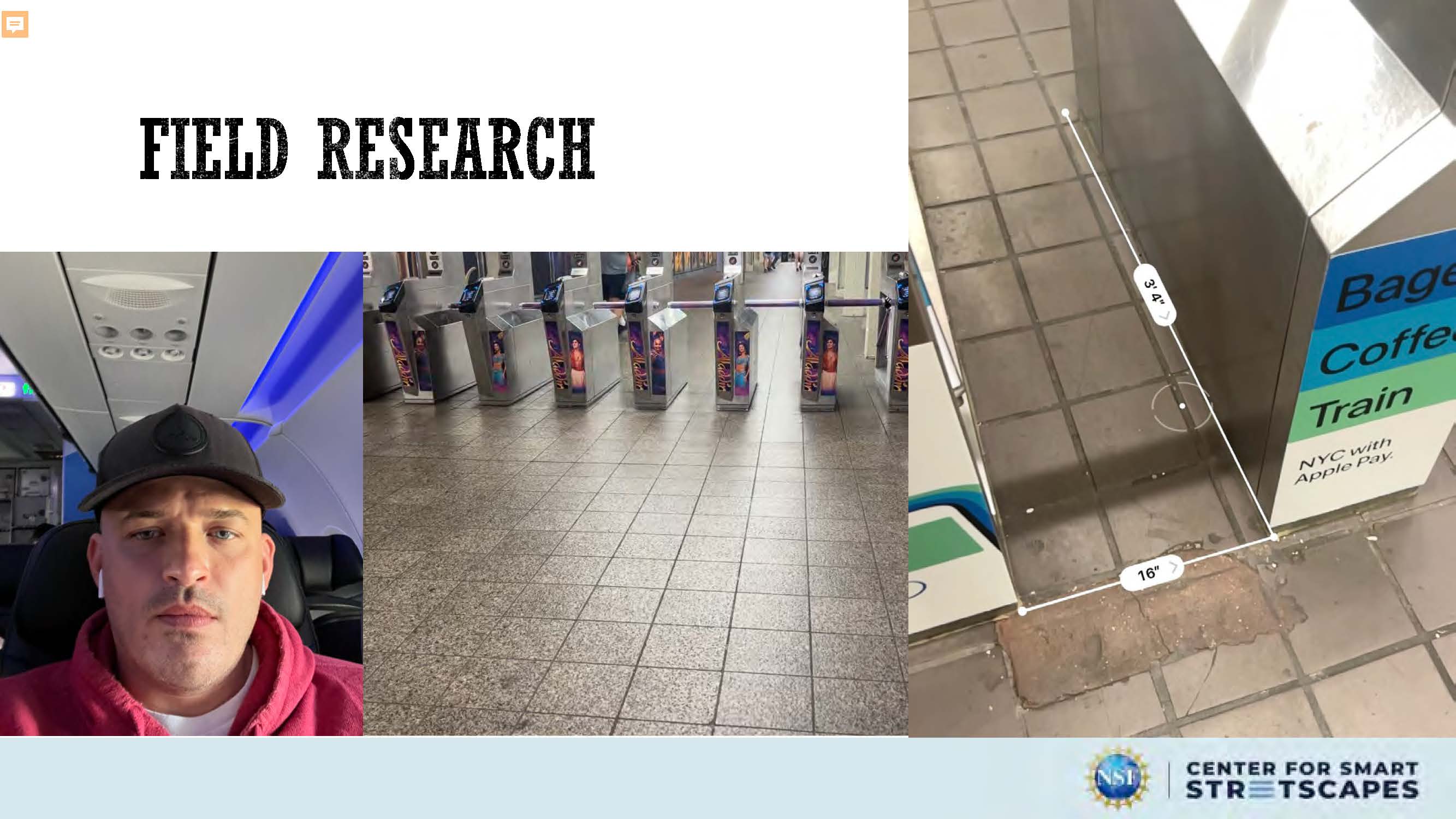 Slide 4: collage of various views of a subway station