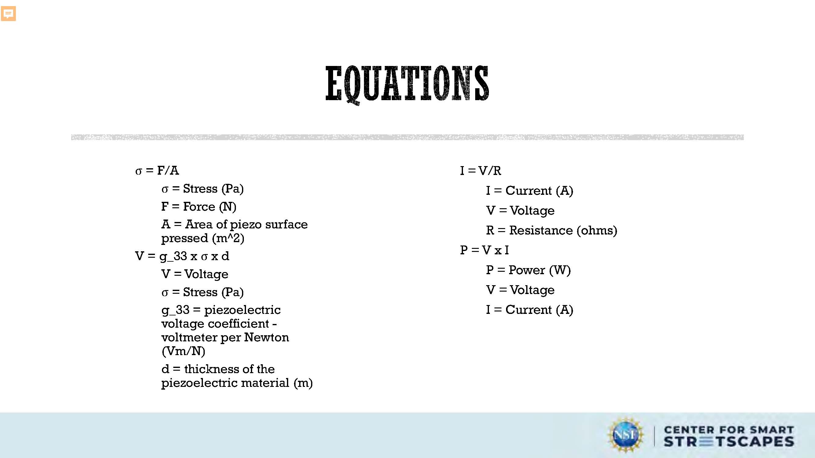 Slide 6: CS3 Collaboration section with engineering formulas for stress, voltage, current and power calculations