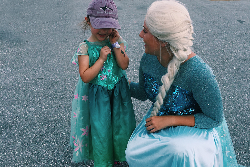 Little girl with Disney Frozen princess
