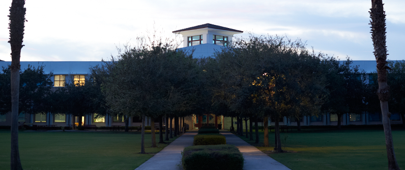 The administration building on the Jupiter campus