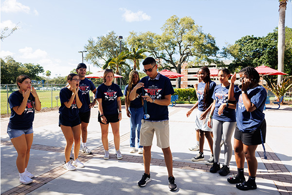 Students having fun doing various activities at Florida Atlantic
