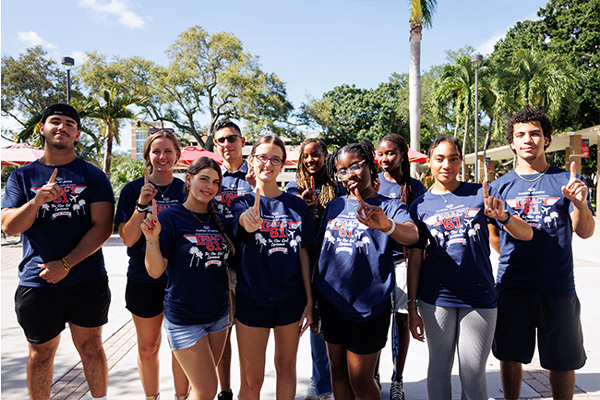 Students having fun doing various activities at Florida Atlantic