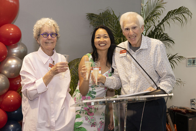Dr. Lindsey Henson, Dr. Jennifer Caceres, and Dr. Stuart Markowitz at the welcome reception