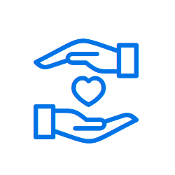 Icon showing hands above and below a heart