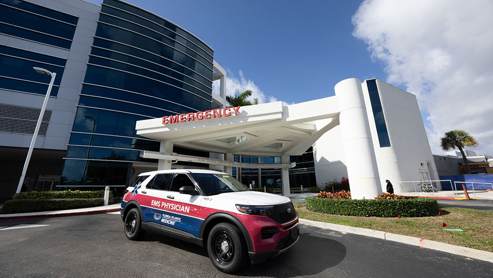 FAU EMS vehicle at Bethesda Hospital East