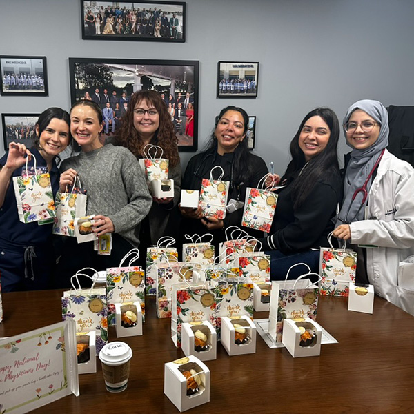 Residents preparing thank-you gift bags for National Women Physicians Day.