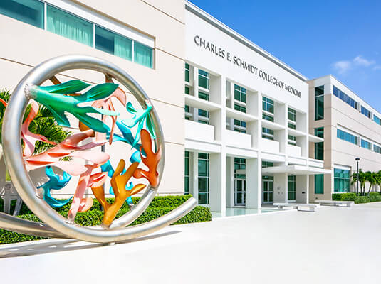 Schmidt College of Medicine building on Boca Raton, FL campus