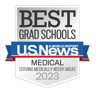 U.S. News and World Report Badge for Most Graduate Practicing in Medically Underserved Areas