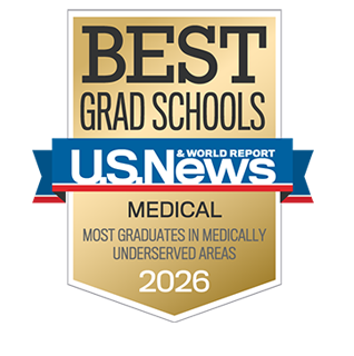 2026 U.S. News and World Report Badge for Most Graduates Practicing in Medically Underserved Areas