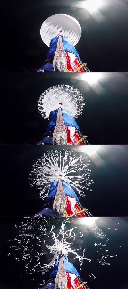 high-altitude research balloon bursts nearly 100,000 feet above Earth