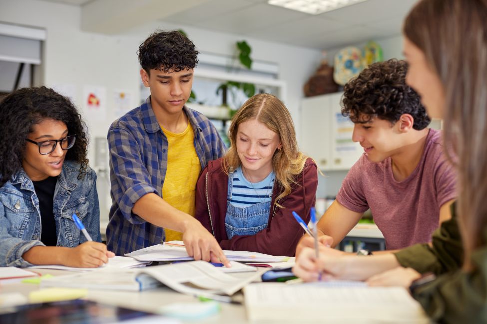 Students studying together 