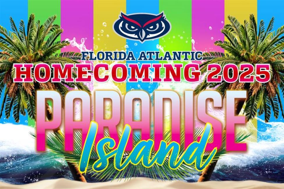 Florida Atlantic University will celebrate “Homecoming: Paradise Island” beginning Thursday, Oct. 30 through Saturday, Nov. 8.