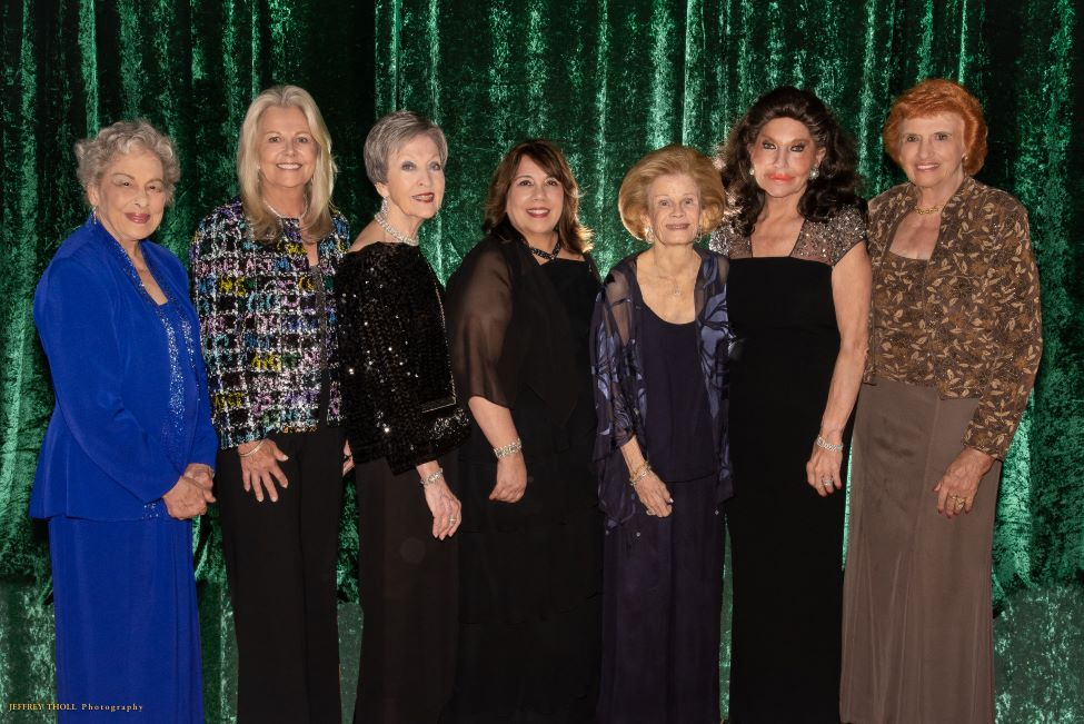 Gala attendees: From left, Ann Wood, Barb Schmidt, Holli Rockwell Trubinsky, FAU President Stacy Volnick, Eleanor R. Baldwin, Christine E. Lynn and Marilyn Wallach