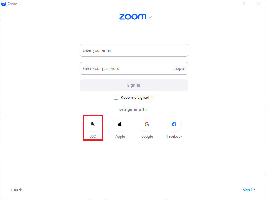 zoom signin menu