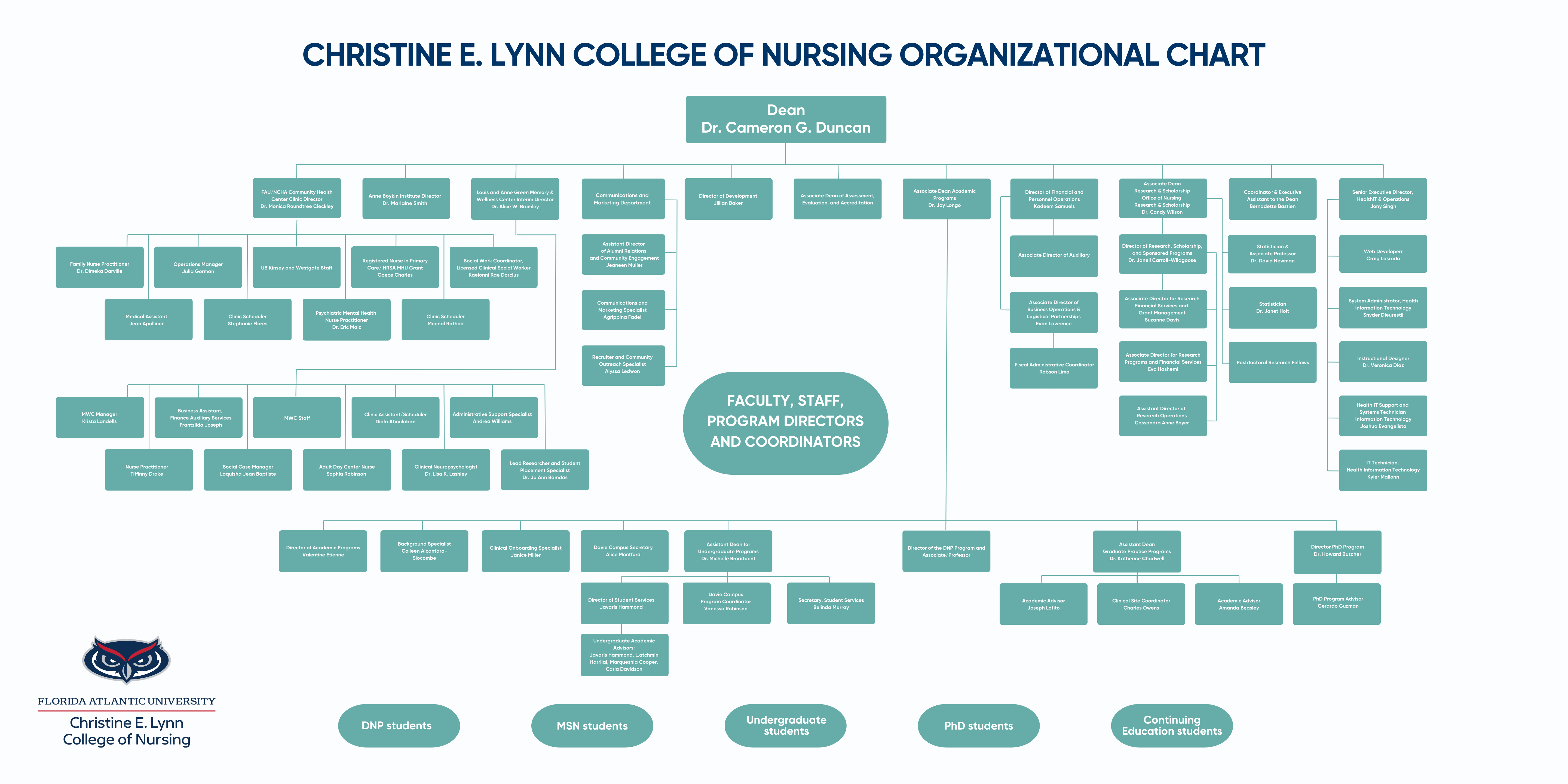 College of Nursing Organizational Chart