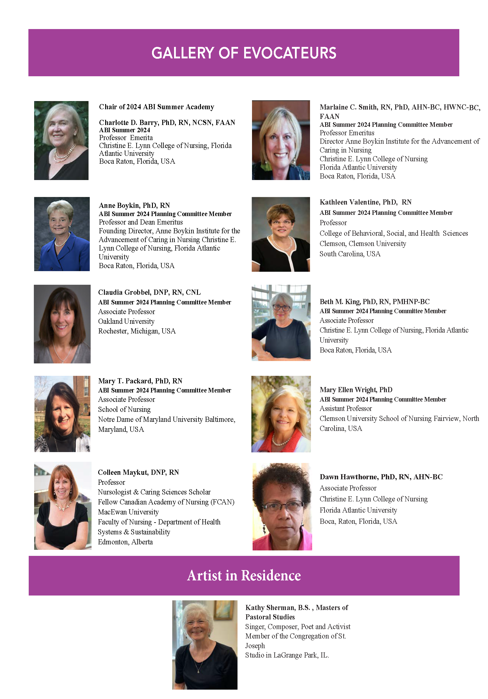 Gallery of Evocateurs