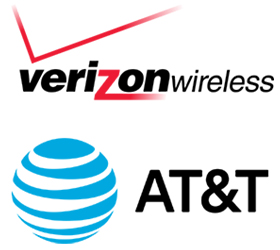 AT&T and Verizon logos