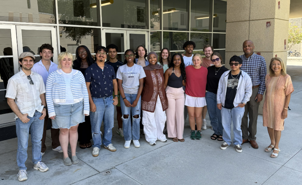 group of students and professor