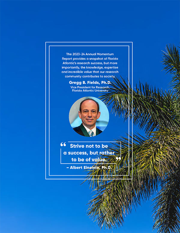 VP for Research Gregg B. Fields with Einstein quote