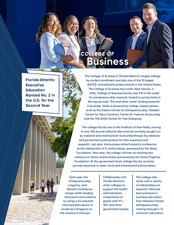 business faculty and students smiling (College of Business)