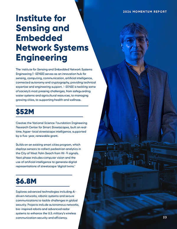 researcher with electronic equipment (I-SENSE)