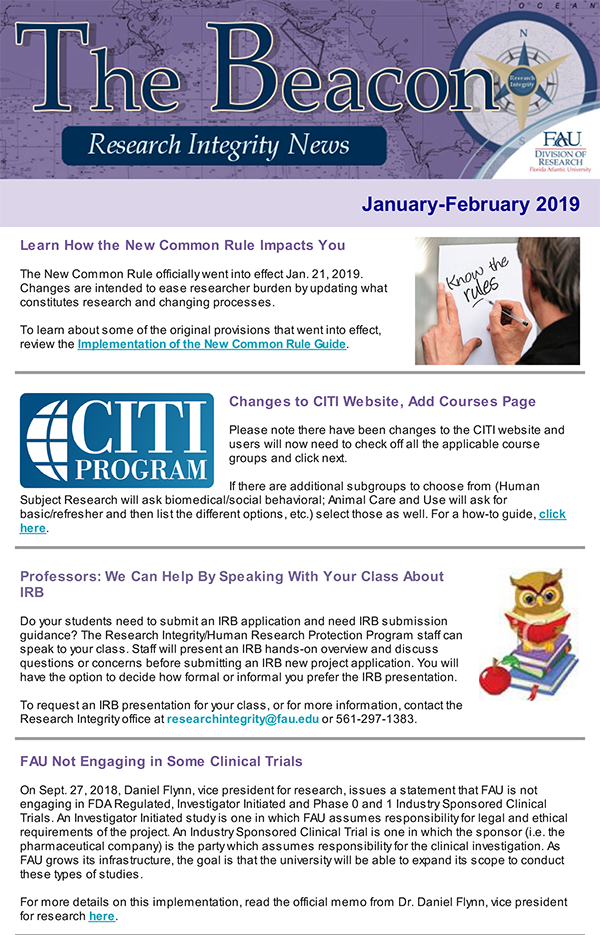 Beacon newsletter Jan./Feb. 2019