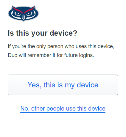 Select your device screen