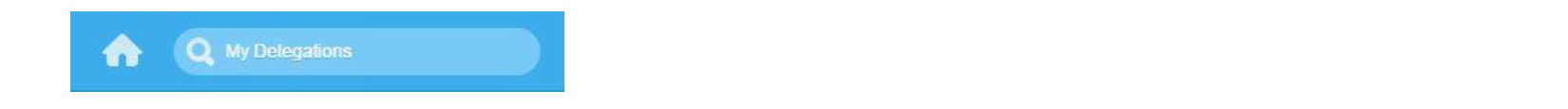 Screenshot showing the My Delegations search bar