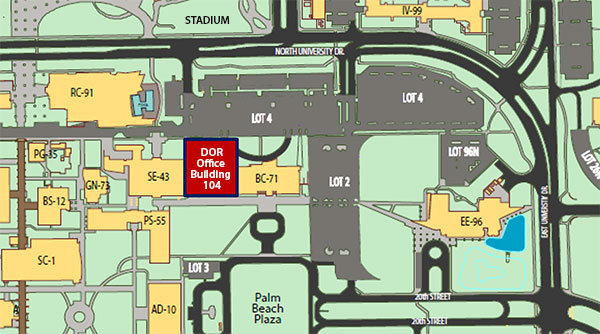 Map showing location of Office Building 104