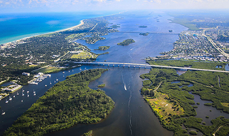 aerial view of florida coastline