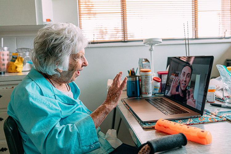 Virtual Get Togethers Ease Isolation in Older Adults 