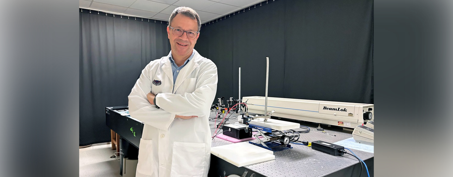 Andrew Terentis, Ph.D., in lab setting