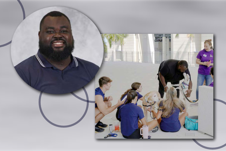 Terrance Tarver, Ph.D., left, with student-athletes