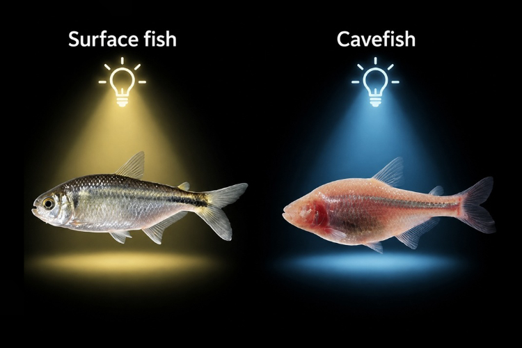 surface fish and cave fish