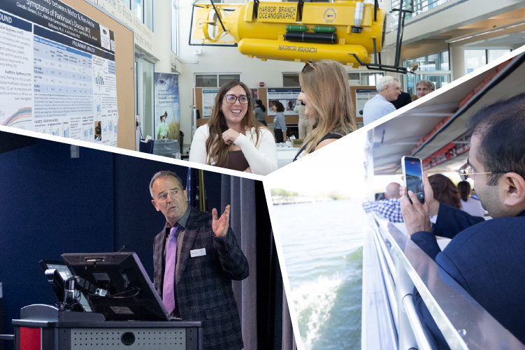 collage of people at the research renewal event